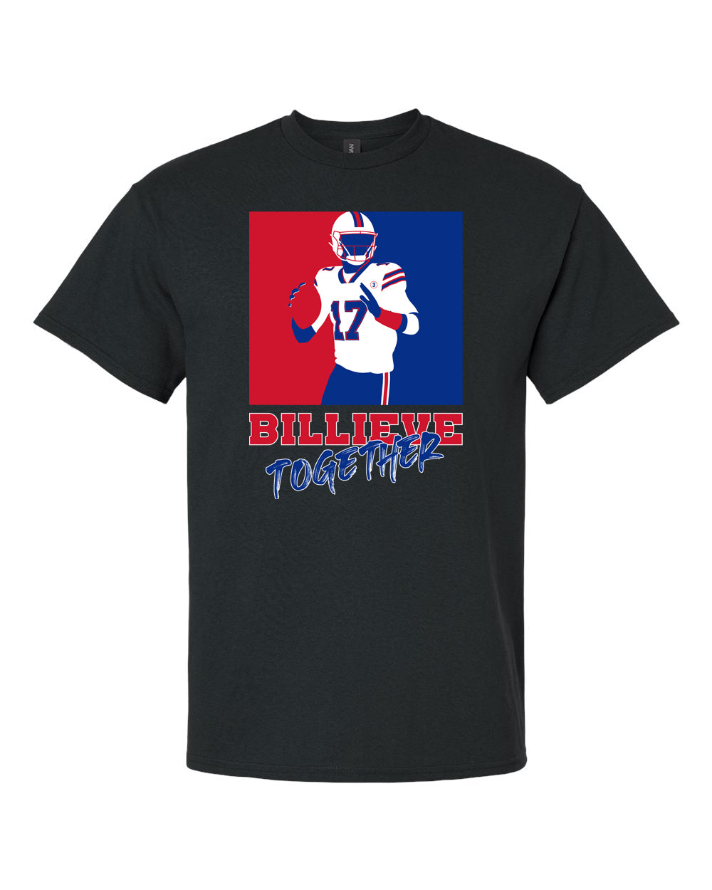 billieve together buffalo football black t-shirt design sports apparel
