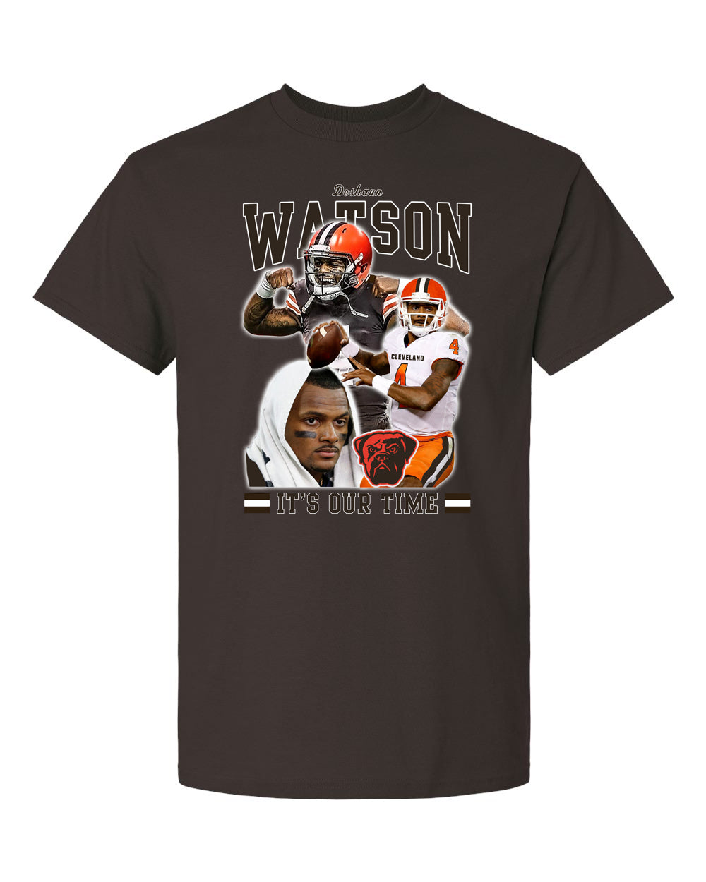 cleveland football deshaun watson quarterback brown t-shirt sports apparel clothing
