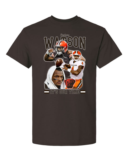 cleveland football deshaun watson quarterback brown t-shirt sports apparel clothing