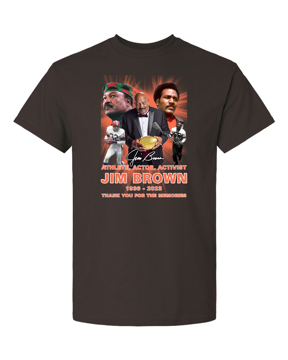 cleveland football jim brown memorial t-shirt athlete actor activist clothing sports apparel