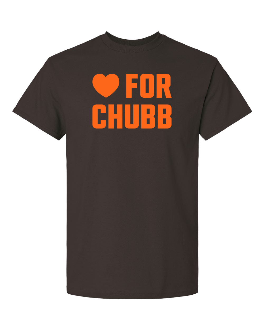 cleveland football love for chubb clothing brown t-shirt sports apparel