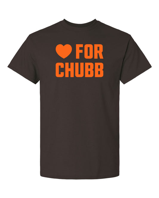 cleveland football love for chubb clothing brown t-shirt sports apparel