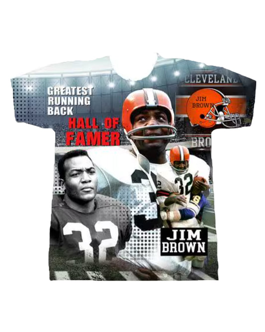 jim brown football greatest running back of all time hall of famer t-shirt
