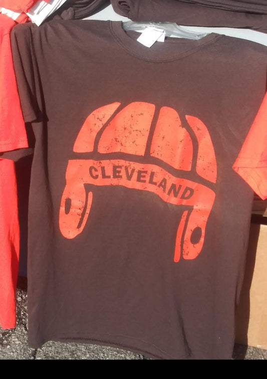 Cleveland Football Leatherhead Helmet T-Shirt Mens