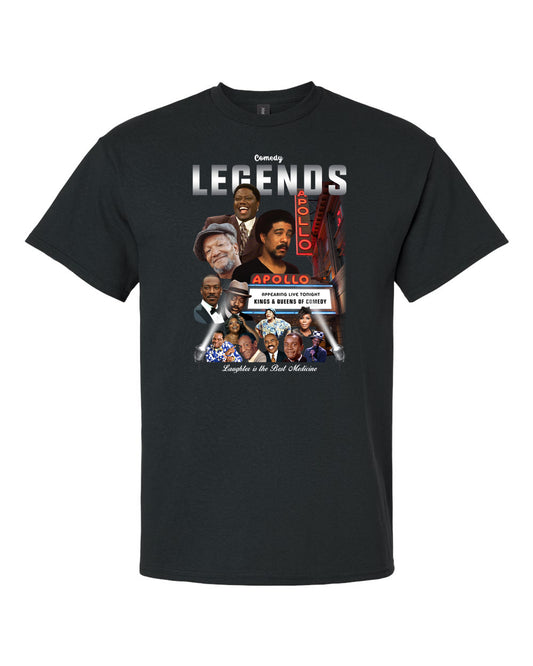 funny comedy legends black history t-shirt urban apparel laughter is the best medicine