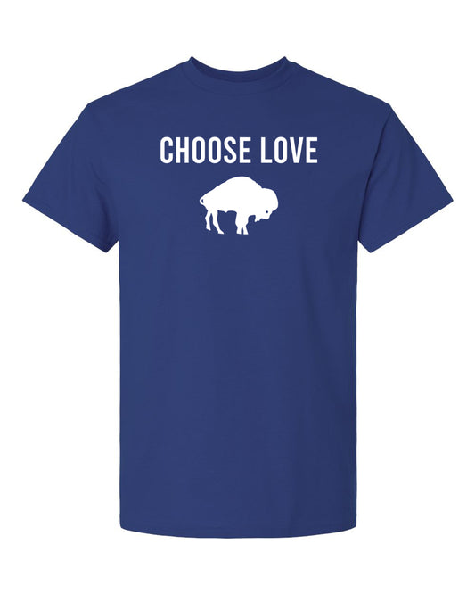 buffalo football choose love blue t-shirt sports apparel fan favorite team gear
