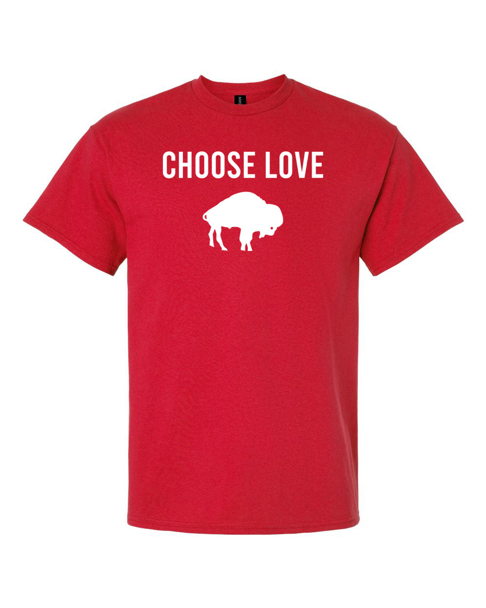 buffalo football choose love red t-shirt sports apparel fan favorite team gear