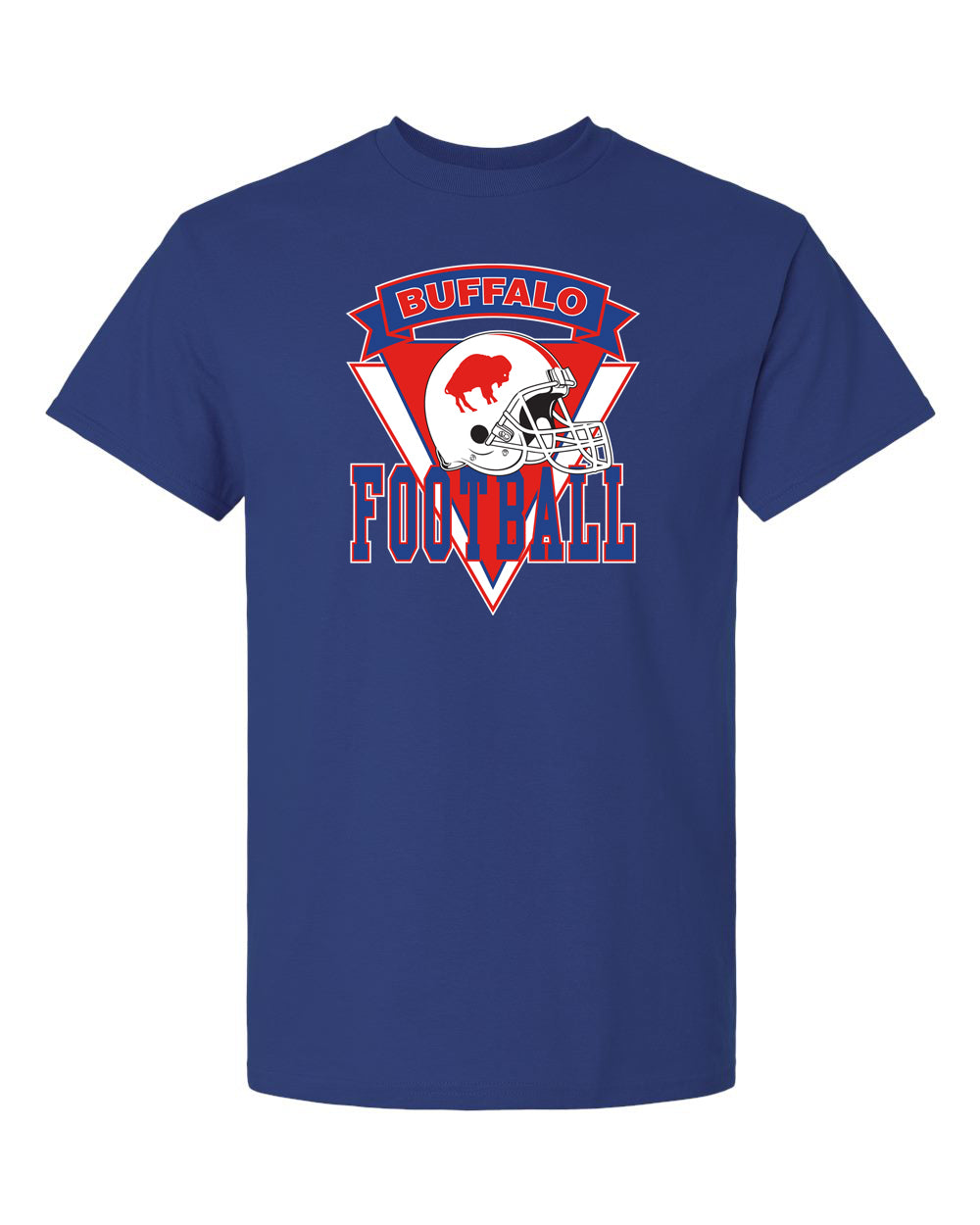 buffalo football classic t-shirt design blue t-shirt sports apparel fan favorite
