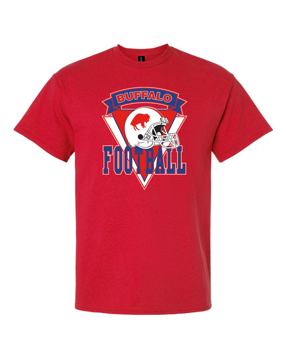 buffalo football classic t-shirt design red t-shirt sports apparel fan favorite