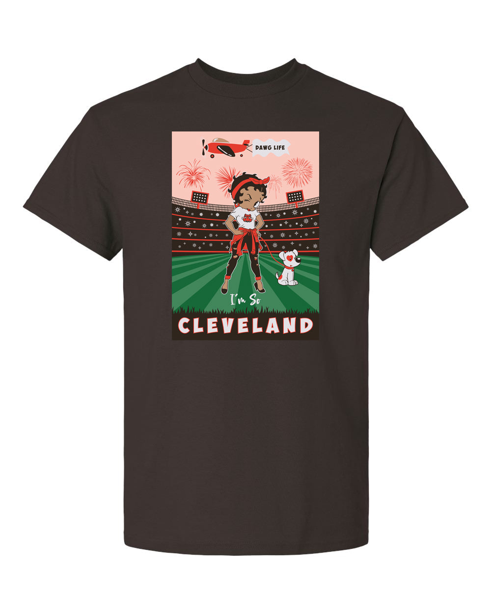 cleveland football betty boop i'm so cleveland brown t-shirt sports apparel clothing