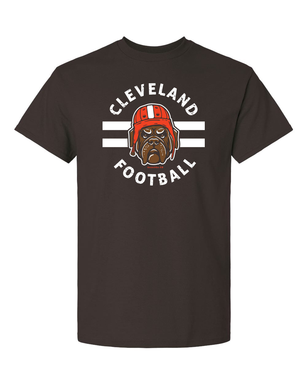 cleveland football dog head brown t-shirt sports apparel fans
