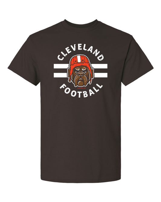 cleveland football dog head brown t-shirt sports apparel fans