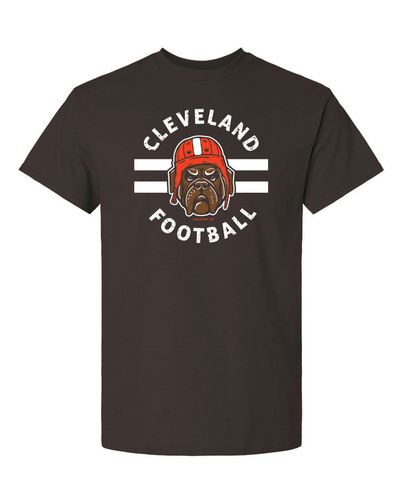 cleveland football dog head brown t-shirt sports apparel fans