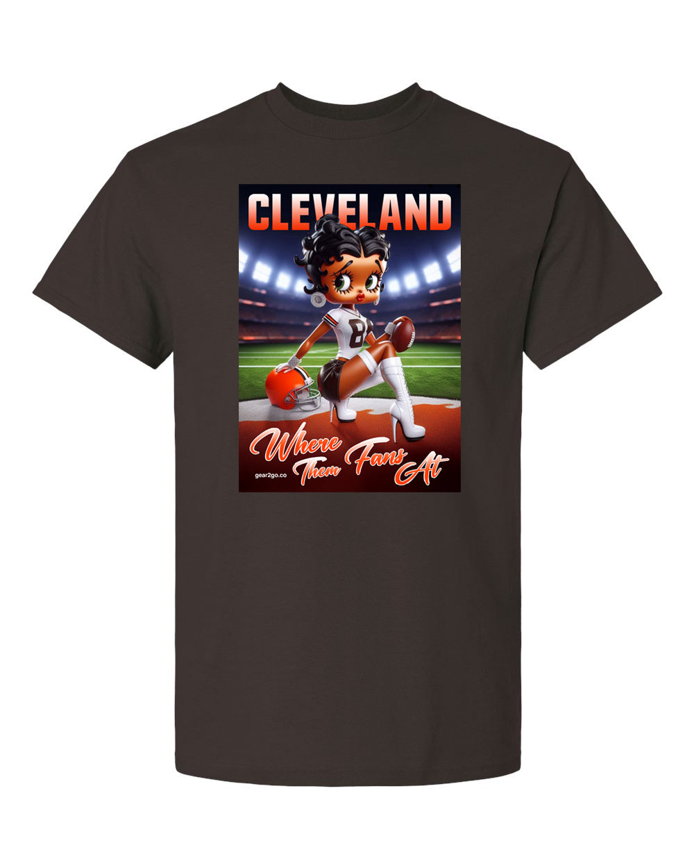 betty boop where them fans at cleveland football sports apparel jersey gameday fans