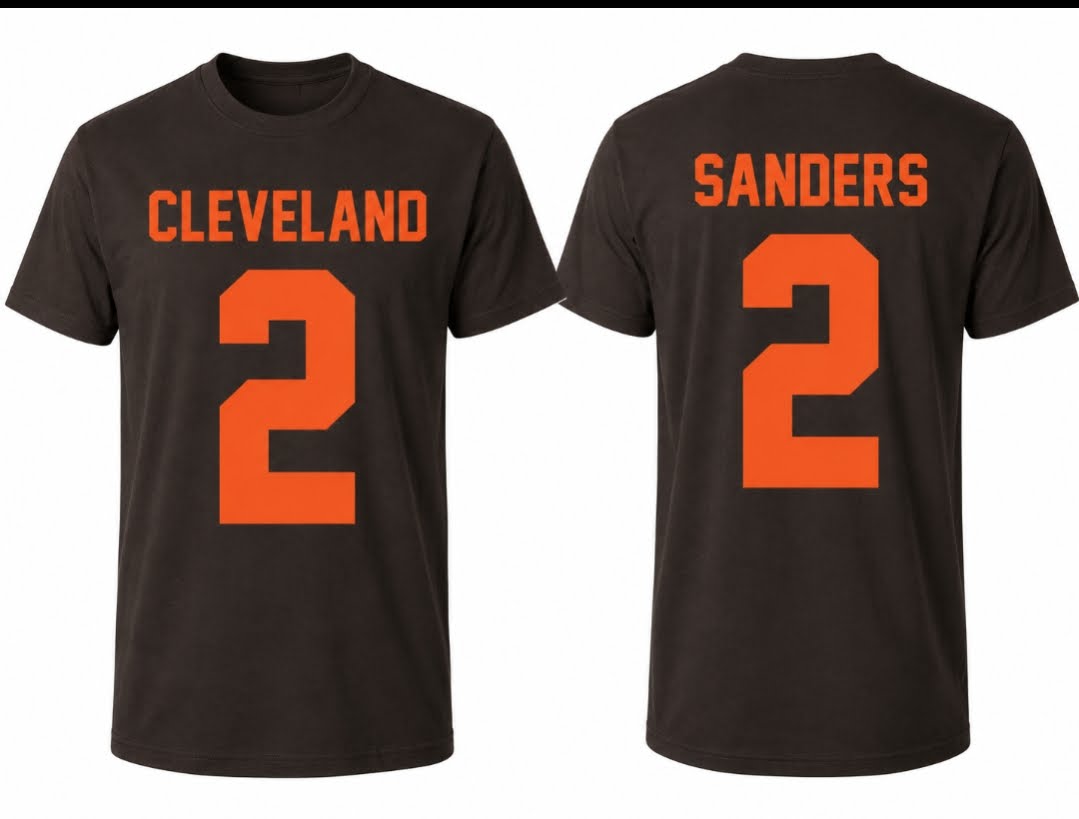 Cleveland Football Sanders 2 T-Shirt | Brown & Orange