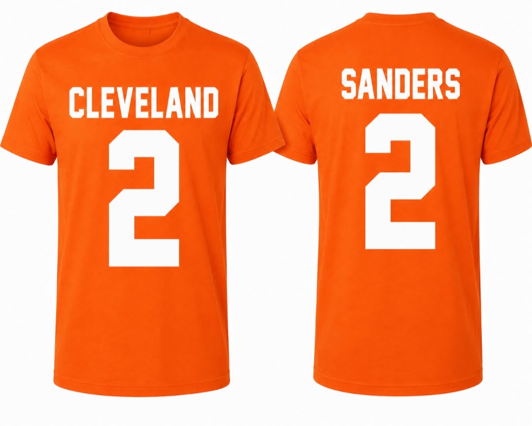 Cleveland Football Sanders 2 T-Shirt | Brown & Orange